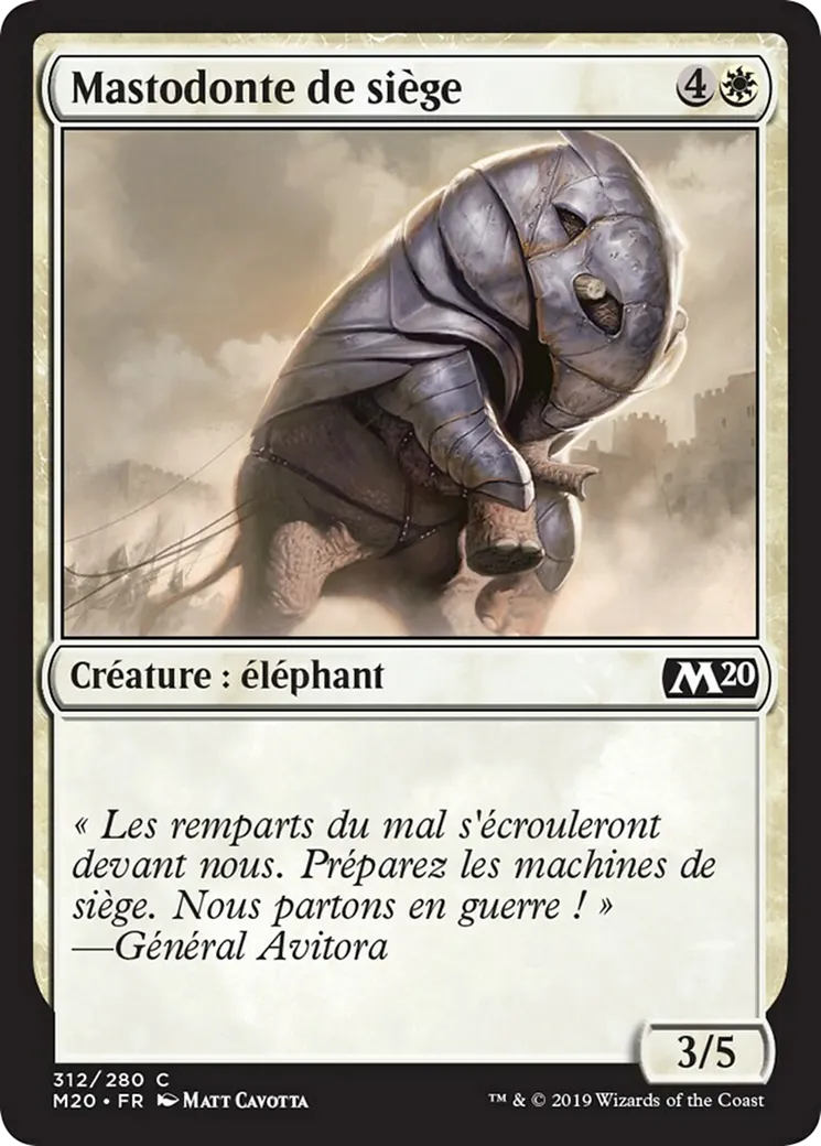 Mastodonte de siège — Core Set 2020 — Magic: The Gathering