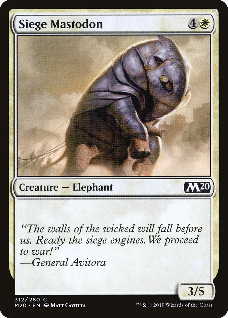 Siege Mastodon — Core Set 2020 — Magic: The Gathering