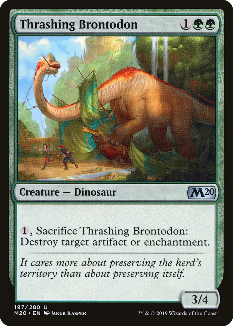 Thrashing Brontodon from Core Set 2020 - Magic: The Gathering