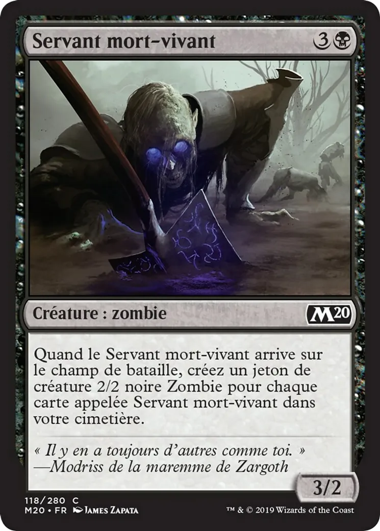Servant mort-vivant — Core Set 2020 — Magic: The Gathering