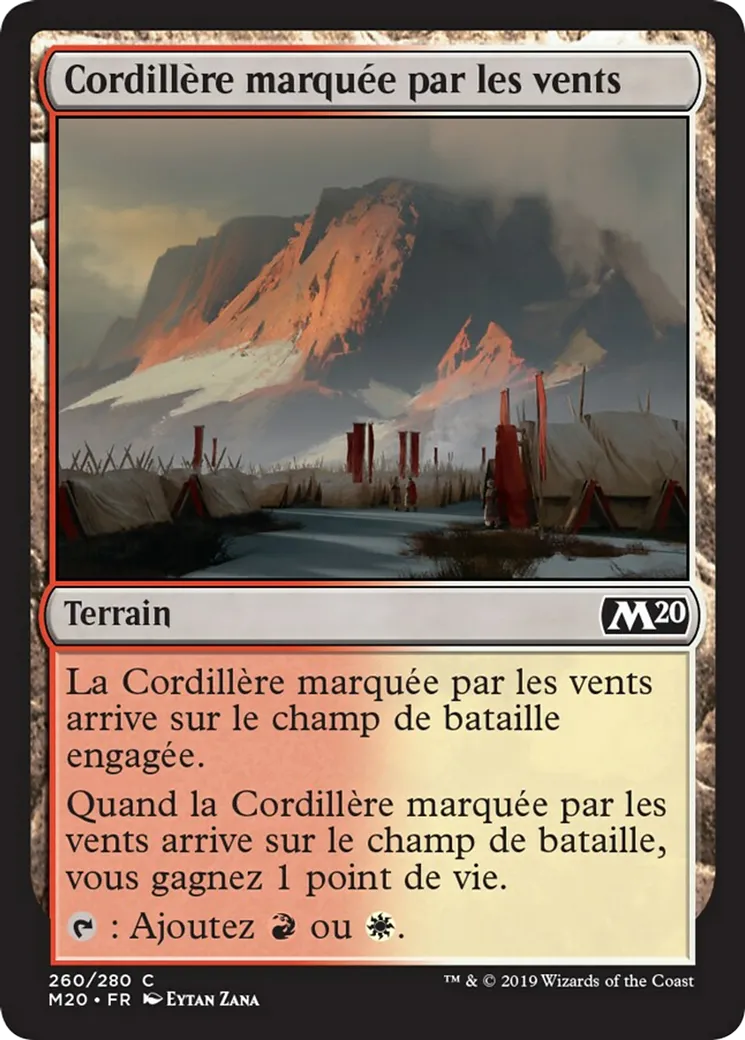 Cordillère marquée par les vents — Core Set 2020 — Magic: The Gathering