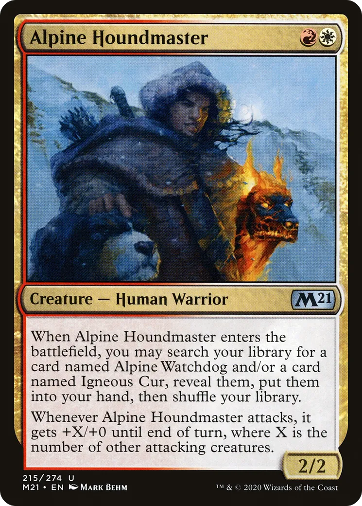 Alpine Houndmaster from Core Set 2021 - Magic: The Gathering