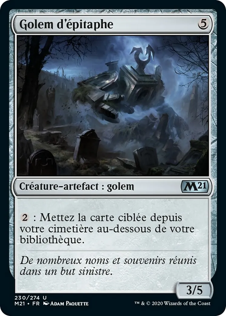 Golem d'épitaphe — Core Set 2021 — Magic: The Gathering