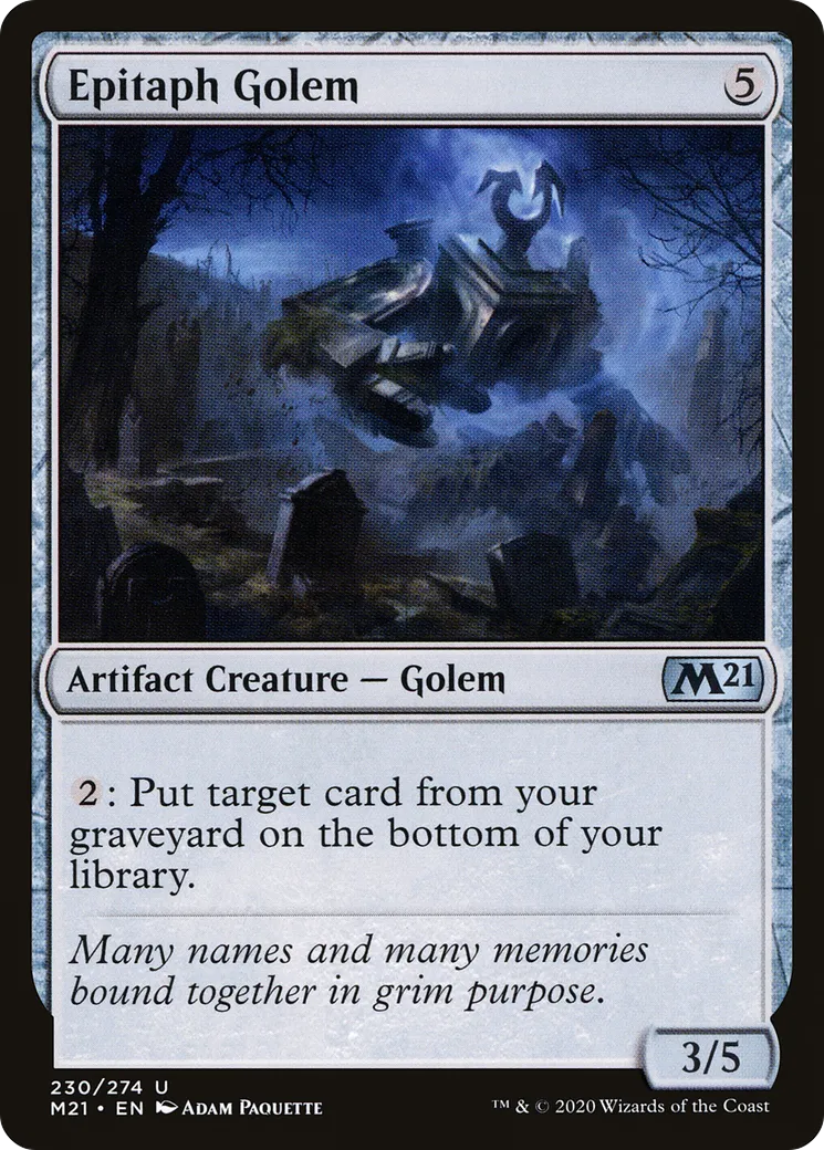 Epitaph Golem from Core Set 2021 - Magic: The Gathering
