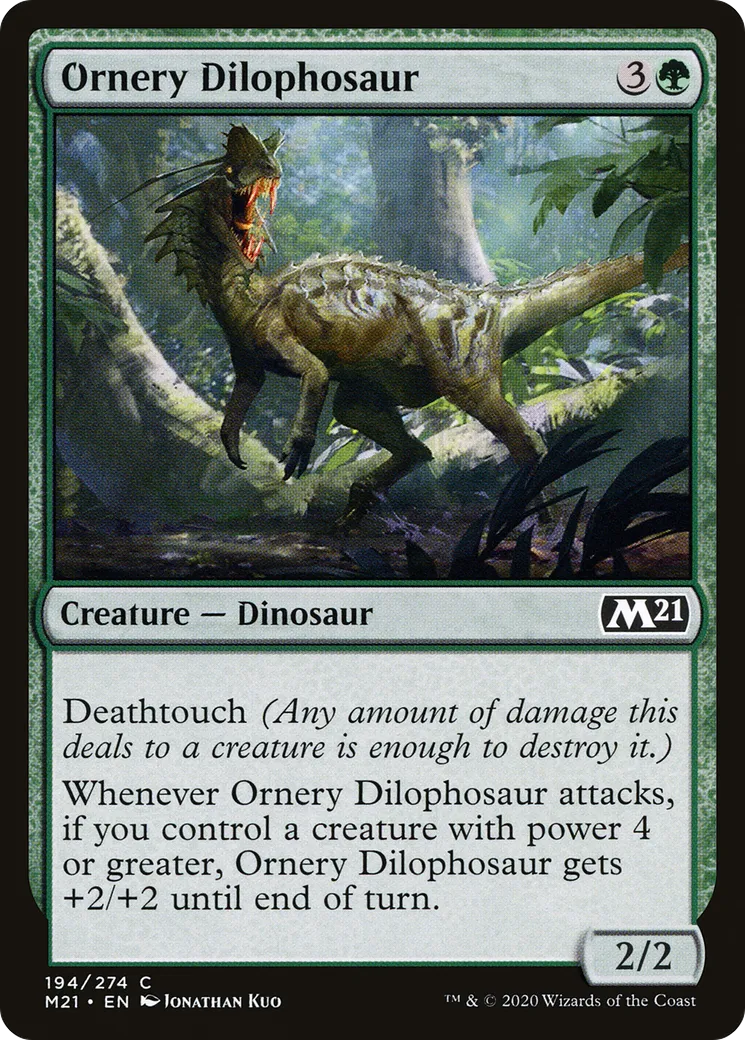 Ornery Dilophosaur — Core Set 2021 — Magic: The Gathering