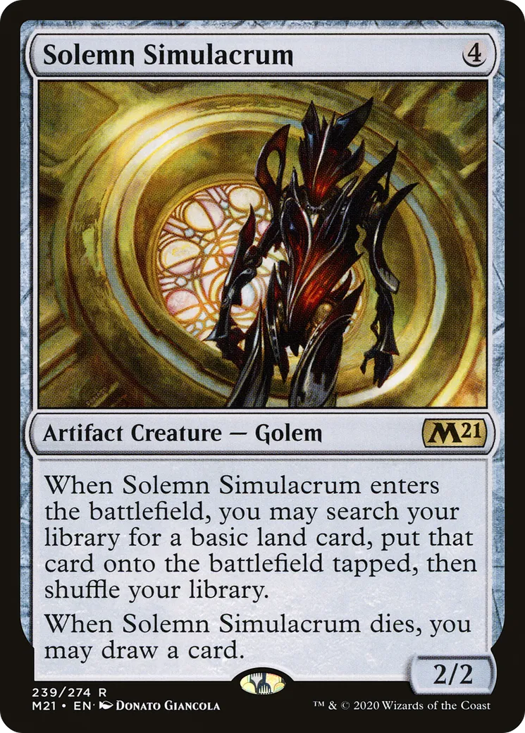 Solemn Simulacrum from Core Set 2021 - Magic: The Gathering