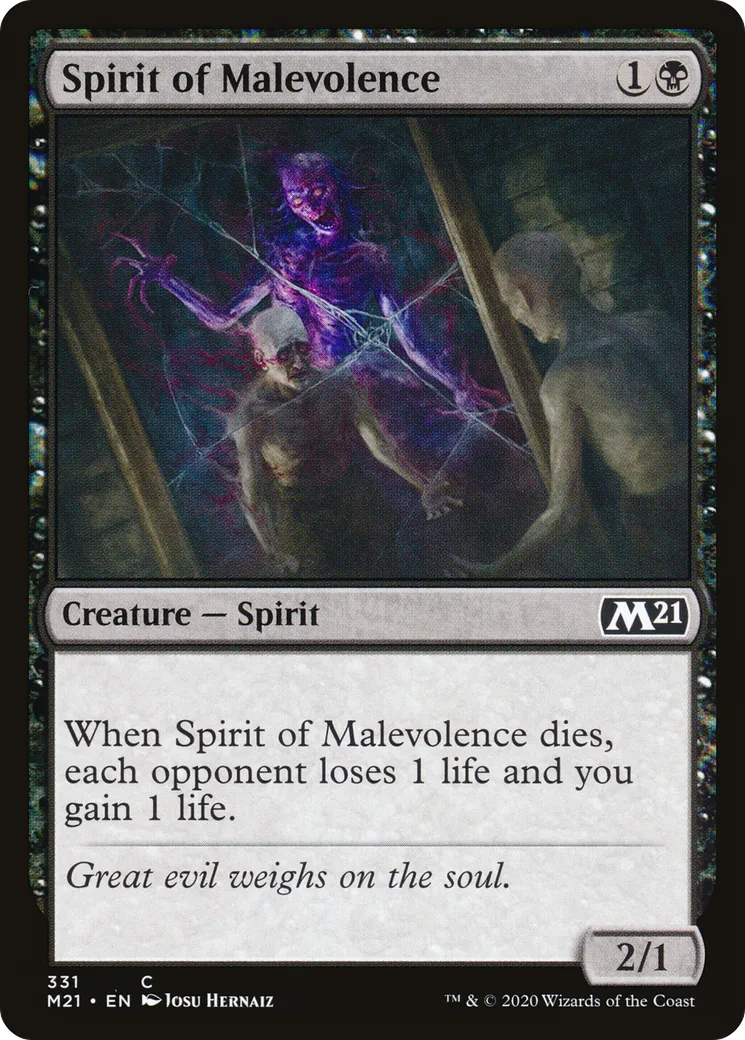Spirit of Malevolence — Core Set 2021 — Magic: The Gathering