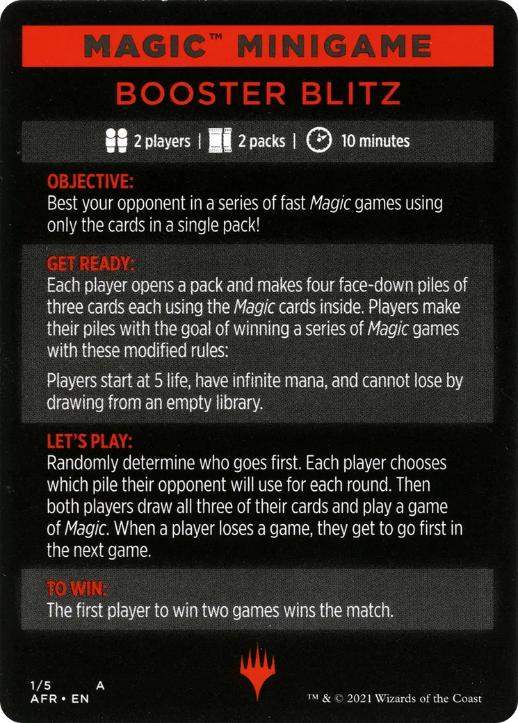 Booster Blitz — Adventures in the Forgotten Realms Minigames — Magic: The Gathering