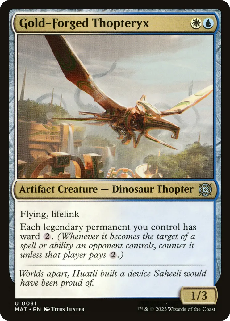 Mécanopteryx forgé d'or — March of the Machine: The Aftermath — Magic: The Gathering