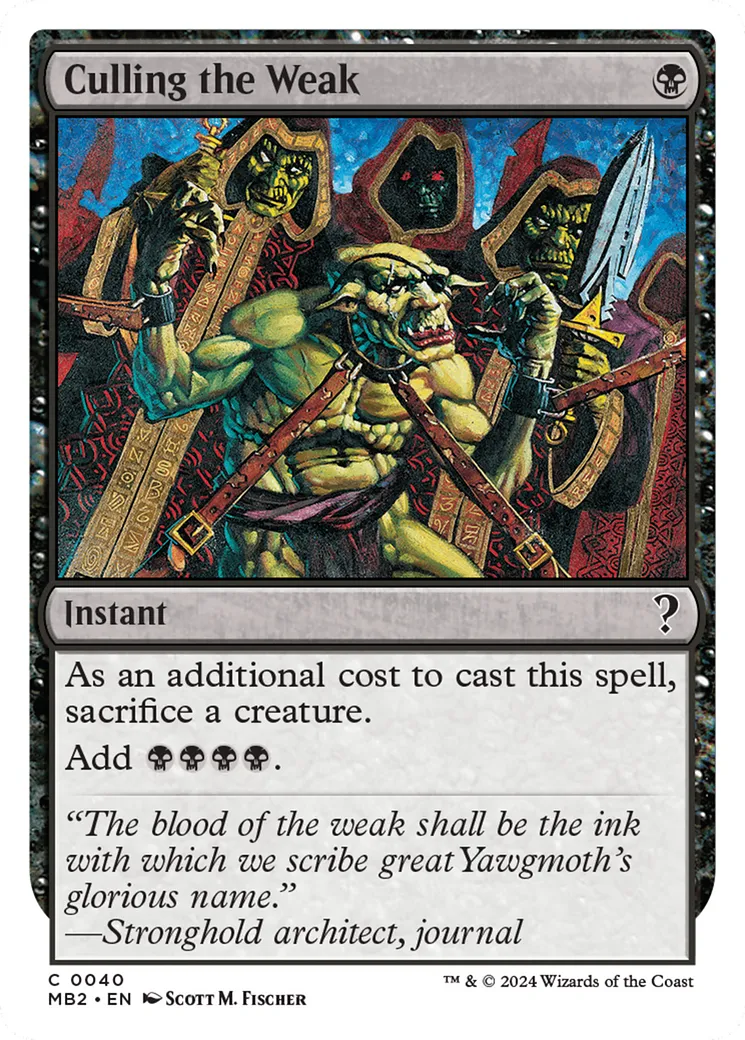 Sacrifice des faibles — Mystery Booster 2 — Magic: The Gathering