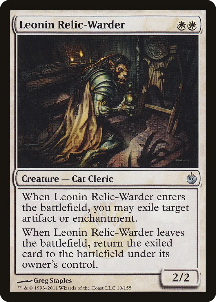 Leonin Relic-Warder — Mirrodin Besieged — Magic: The Gathering