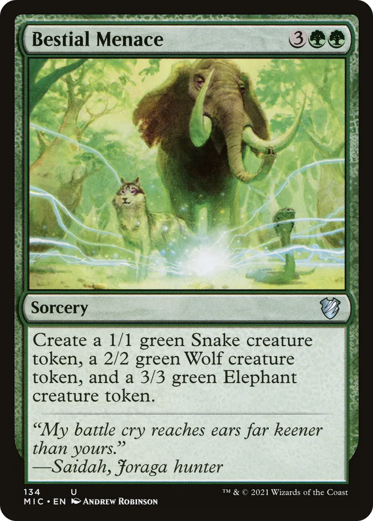 Bestial Menace — Midnight Hunt Commander — Magic: The Gathering