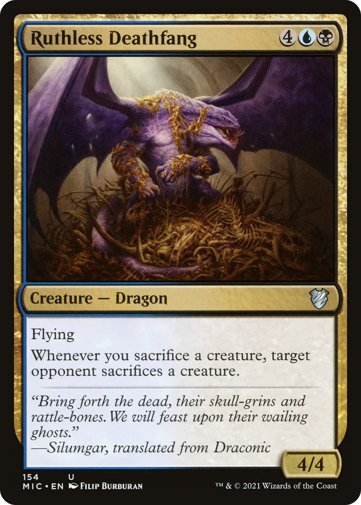 Croc-de-mort impitoyable — Midnight Hunt Commander — Magic: The Gathering