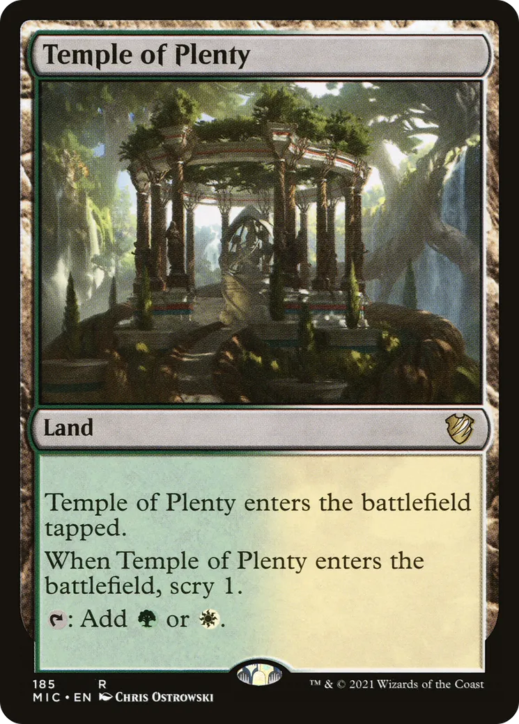 Temple of Plenty — Midnight Hunt Commander — Magic: The Gathering