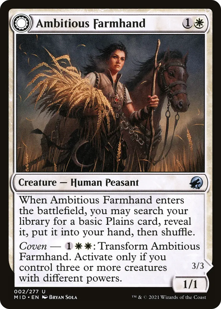 Ambitious Farmhand // Seasoned Cathar — Innistrad: Midnight Hunt — Magic: The Gathering
