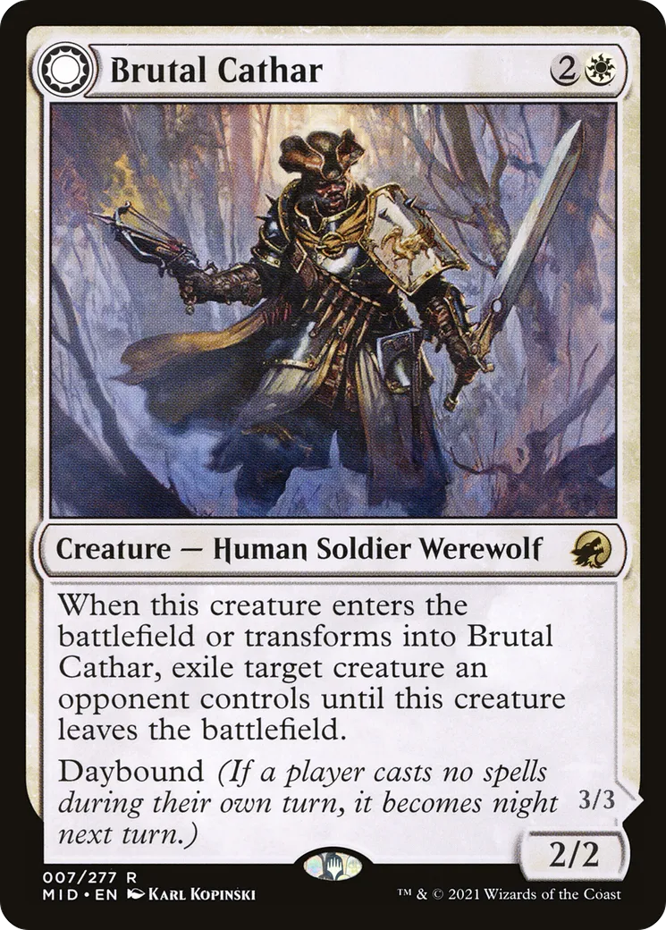 Brutal Cathar // Moonrage Brute — Innistrad: Midnight Hunt — Magic: The Gathering