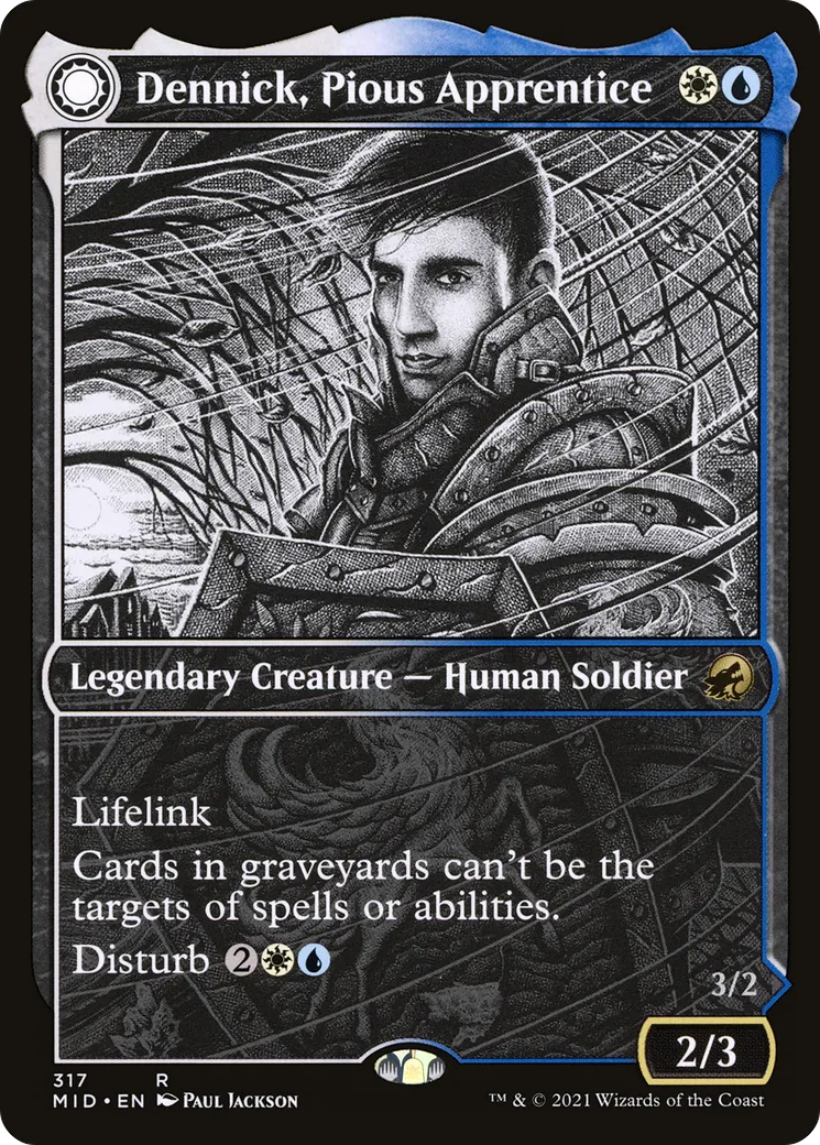 Dennick, apprenti pieu // Dennick, apparition pieuse — Innistrad: Midnight Hunt — Magic: The Gathering