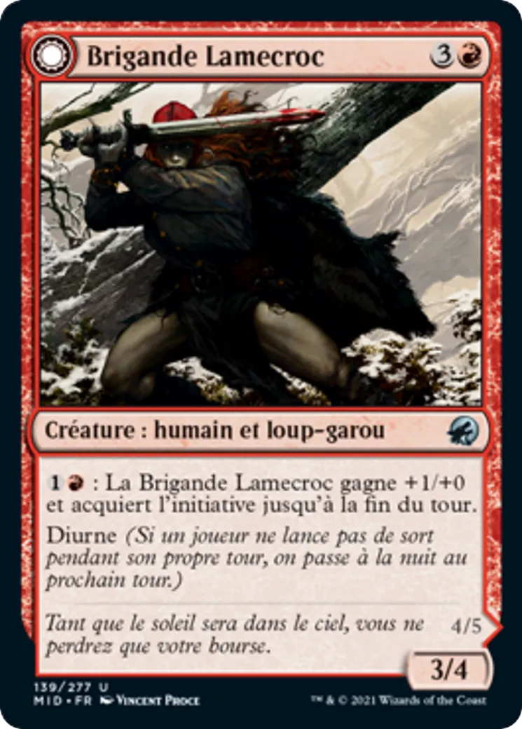 Brigande Lamecroc // Éviscératrice Lamecroc — Innistrad: Midnight Hunt — Magic: The Gathering