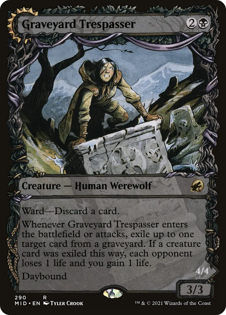Intrus du cimetière // Goinfre du cimetière — Innistrad: Midnight Hunt — Magic: The Gathering