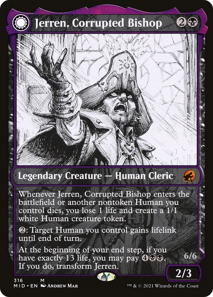 Jerren, Corrupted Bishop // Ormendahl, the Corrupter — Innistrad: Midnight Hunt — Magic: The Gathering