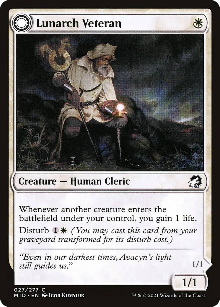 Vétéran lunarque // Fantôme lumineux — Innistrad: Midnight Hunt — Magic: The Gathering