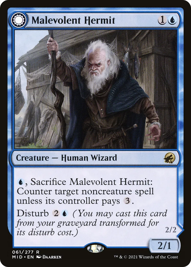 Ermite maléfique // Geist bienveillant — Innistrad: Midnight Hunt — Magic: The Gathering
