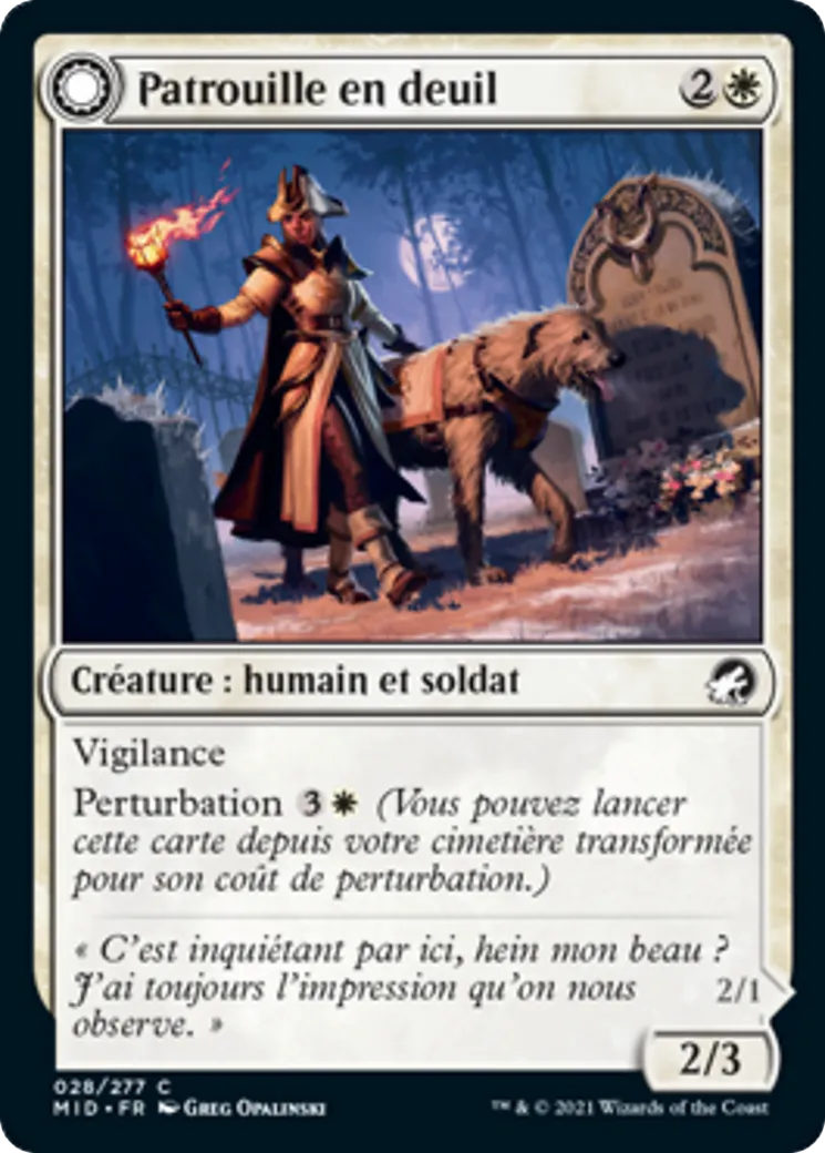 Patrouille en deuil // Apparition matinale — Innistrad: Midnight Hunt — Magic: The Gathering
