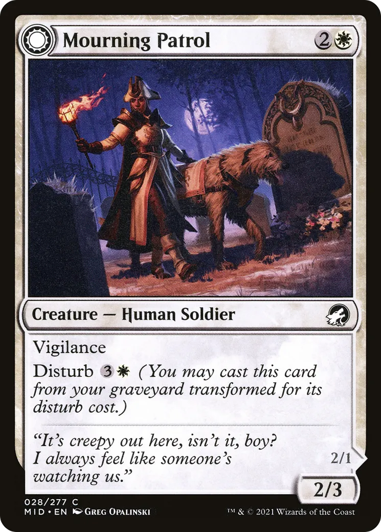 Patrouille en deuil // Apparition matinale — Innistrad: Midnight Hunt — Magic: The Gathering