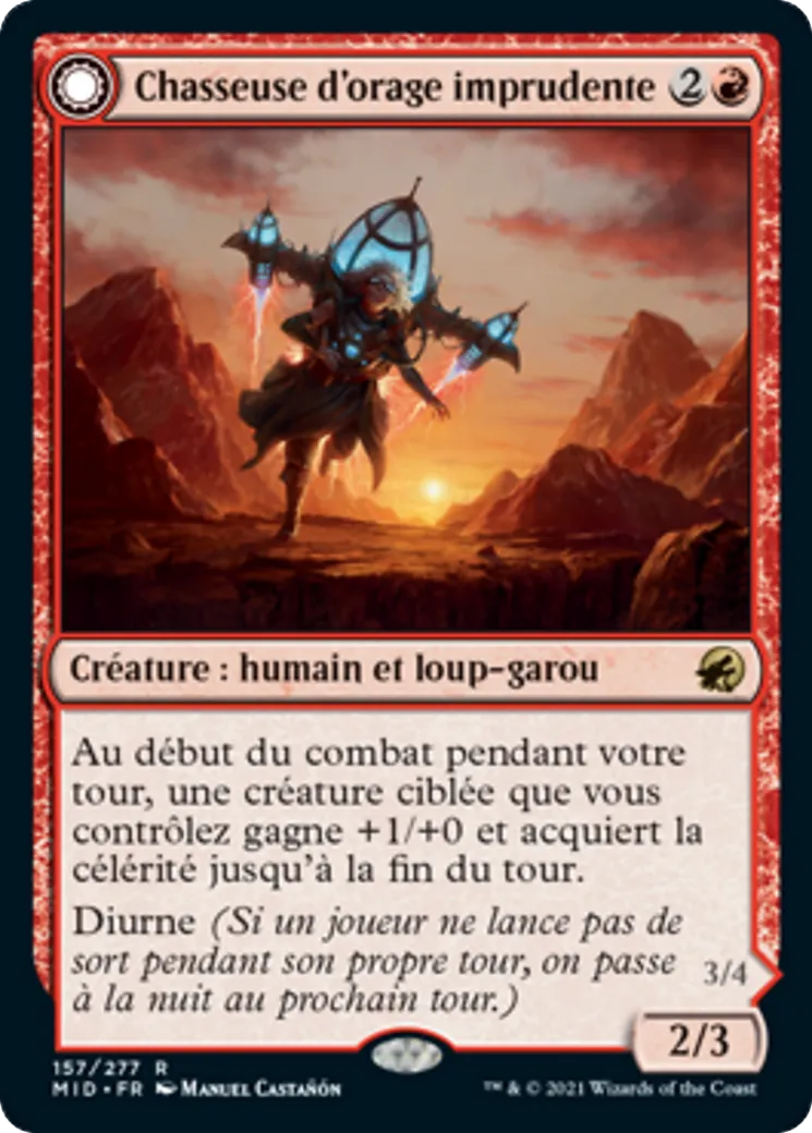 Chasseuse d'orage imprudente // Balafreuse chargée par l'orage — Innistrad: Midnight Hunt — Magic: The Gathering