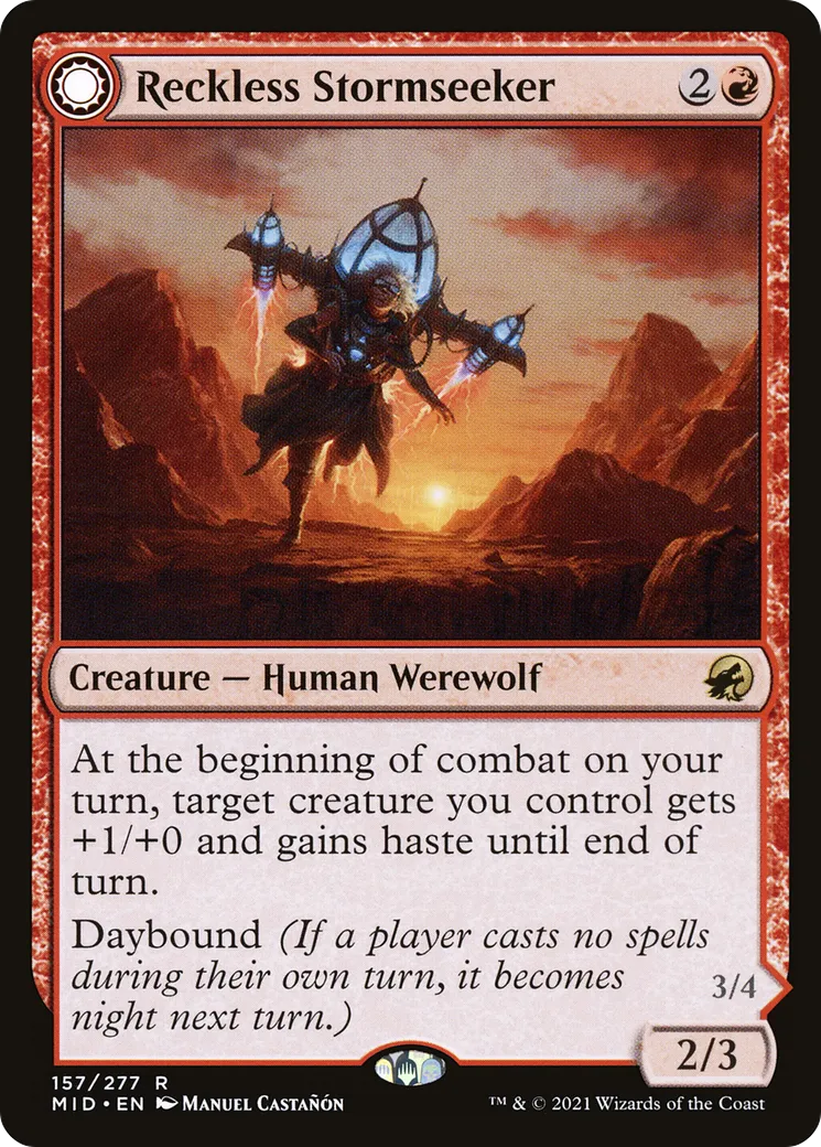 Reckless Stormseeker // Storm-Charged Slasher — Innistrad: Midnight Hunt — Magic: The Gathering