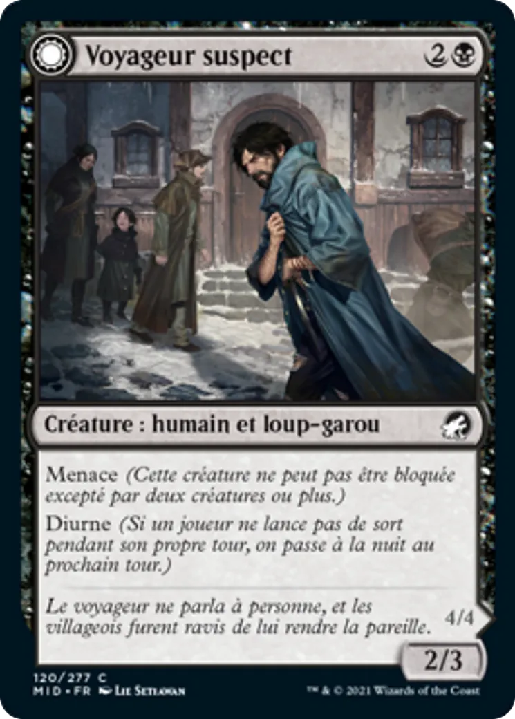 Voyageur suspect // Prédateur en chasse — Innistrad: Midnight Hunt — Magic: The Gathering