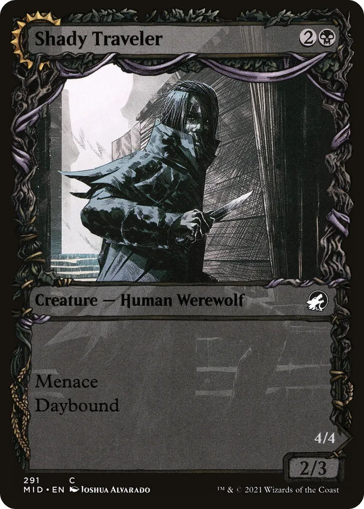 Shady Traveler // Stalking Predator — Innistrad: Midnight Hunt — Magic: The Gathering