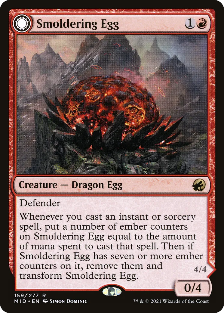 Smoldering Egg // Ashmouth Dragon — Innistrad: Midnight Hunt — Magic: The Gathering