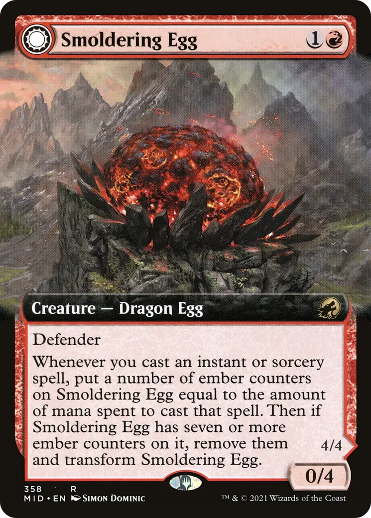 Smoldering Egg // Ashmouth Dragon — Innistrad: Midnight Hunt — Magic: The Gathering