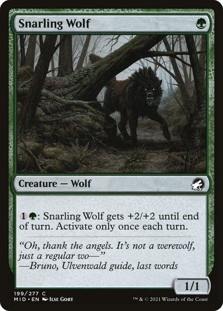 Snarling Wolf — Innistrad: Midnight Hunt — Magic: The Gathering