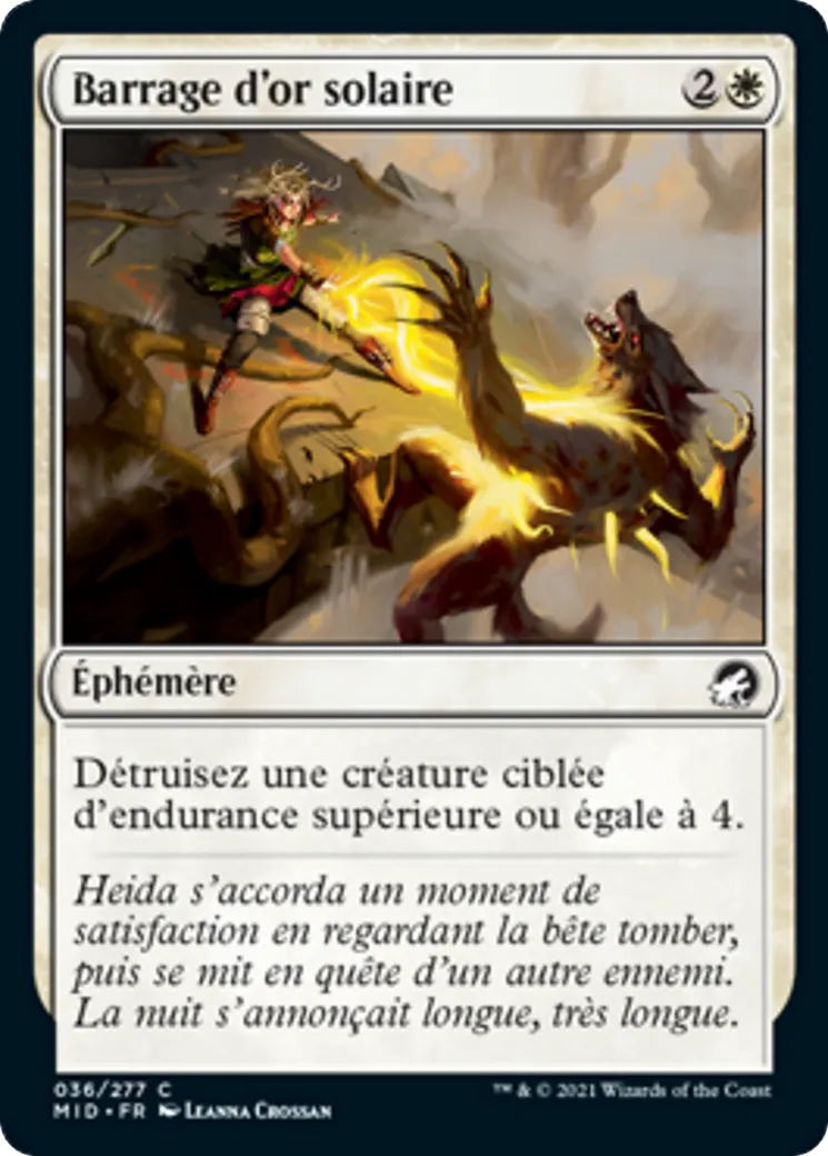 Barrage d'or solaire — Innistrad: Midnight Hunt — Magic: The Gathering