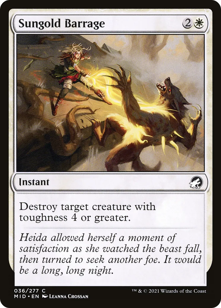 Barrage d'or solaire — Innistrad: Midnight Hunt — Magic: The Gathering