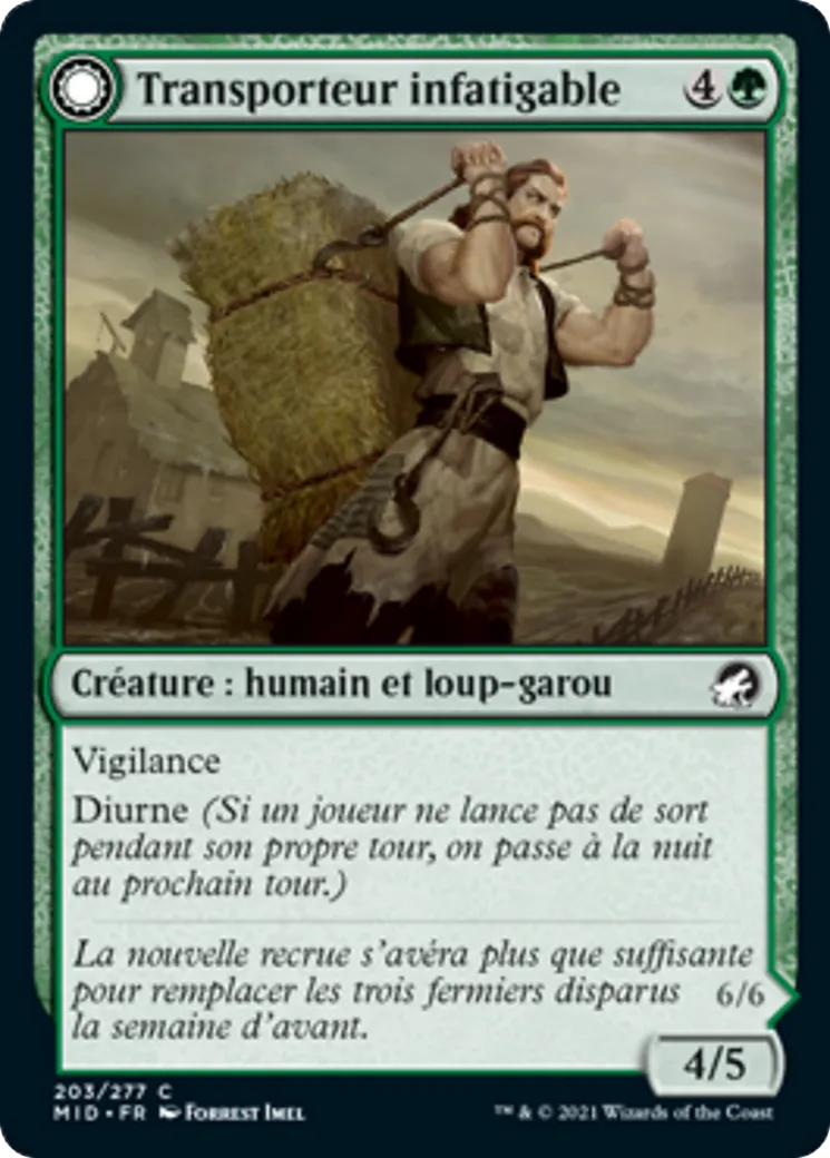 Transporteur infatigable // Bagarreur Noiresouche — Innistrad: Midnight Hunt — Magic: The Gathering