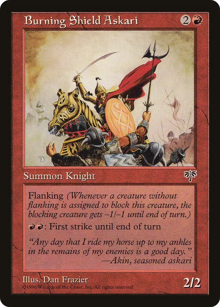 Burning Shield Askari — Mirage — Magic: The Gathering