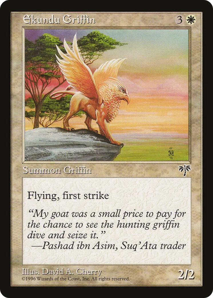 Ekundu Griffin — Mirage — Magic: The Gathering
