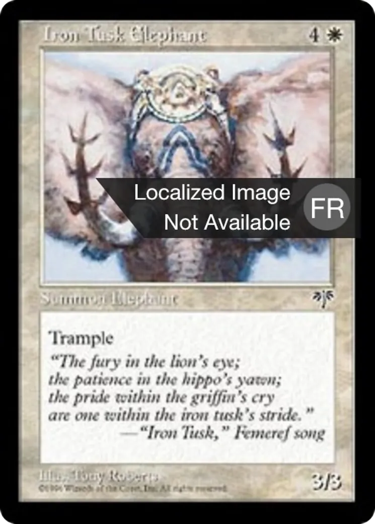Eléphant aux défenses de fer — Mirage — Magic: The Gathering