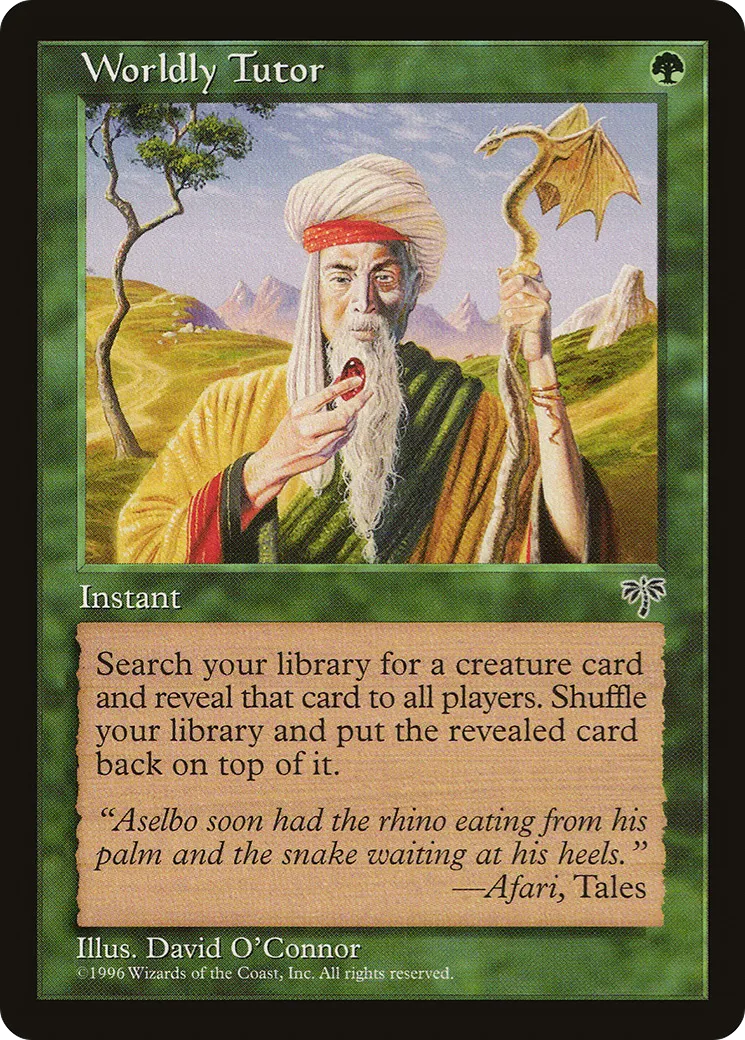 Worldly Tutor — Mirage — Magic: The Gathering