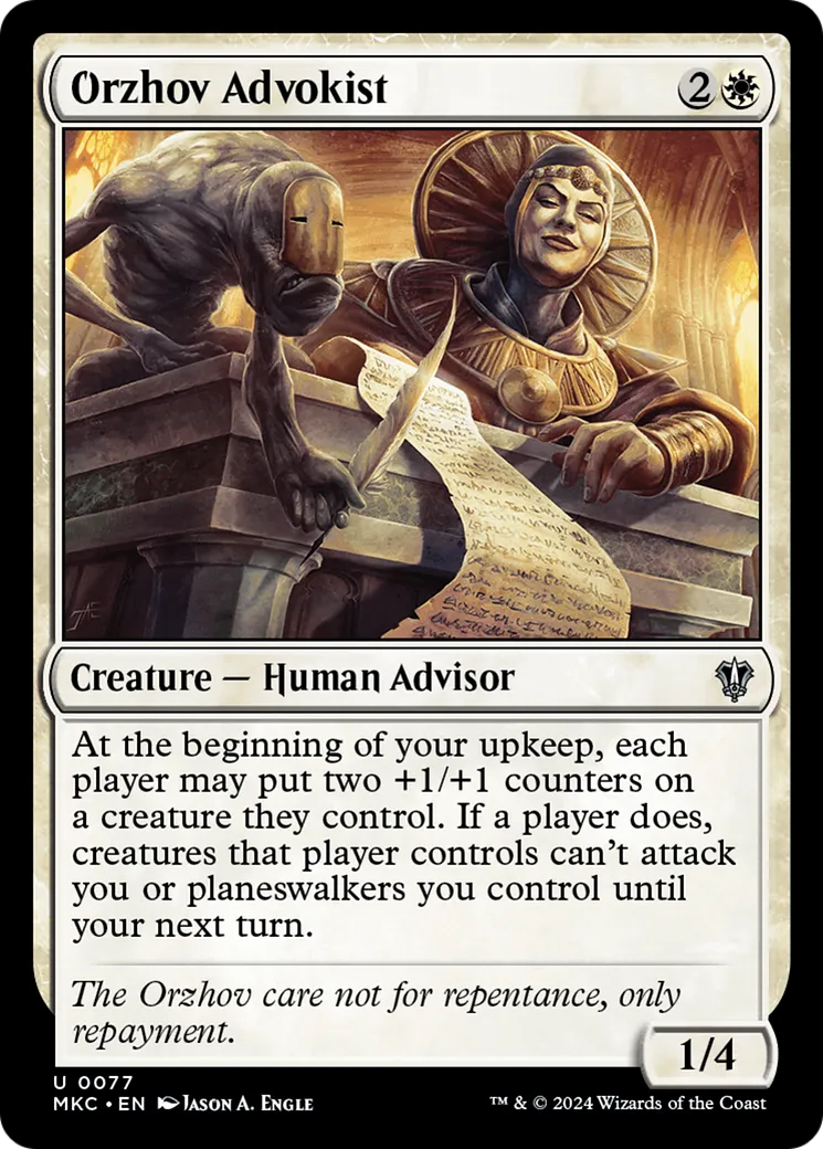 Orzhov Advokist — Murders at Karlov Manor Commander — Magic: The Gathering