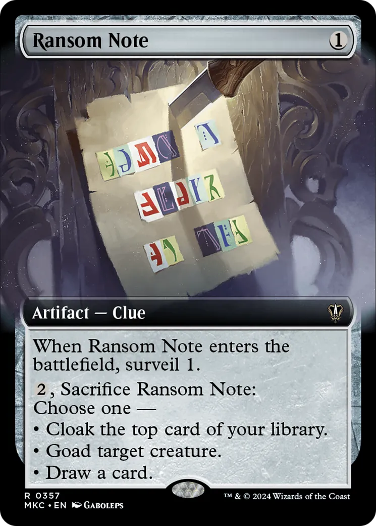 Ransom Note — Murders at Karlov Manor Commander — Magic: The Gathering