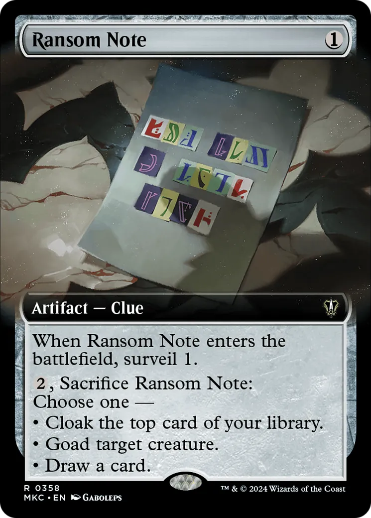 Ransom Note — Murders at Karlov Manor Commander — Magic: The Gathering