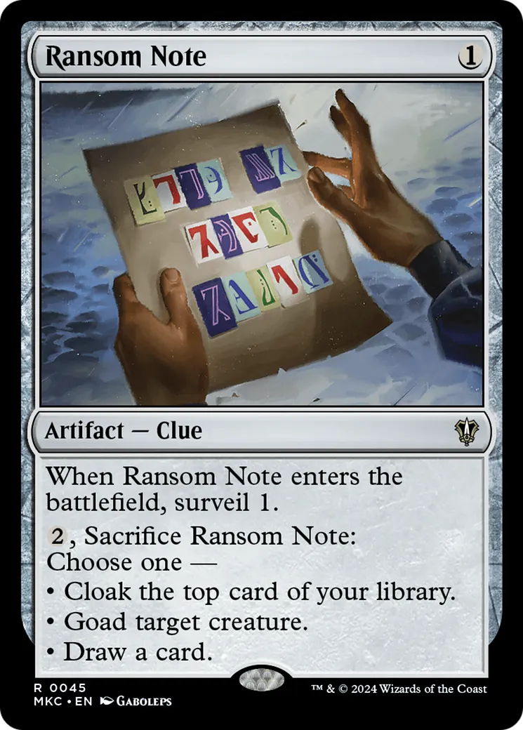 Ransom Note — Murders at Karlov Manor Commander — Magic: The Gathering