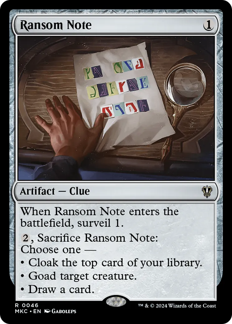Ransom Note — Murders at Karlov Manor Commander — Magic: The Gathering
