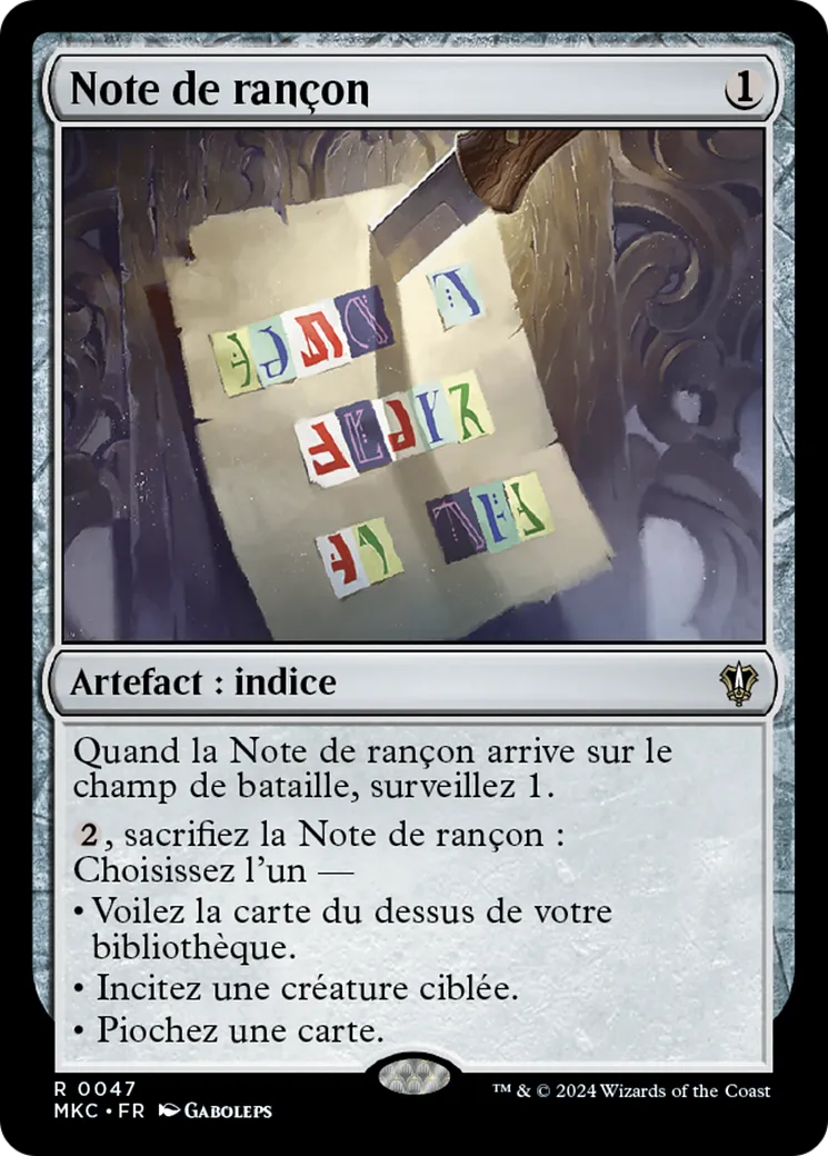 Note de rançon — Murders at Karlov Manor Commander — Magic: The Gathering