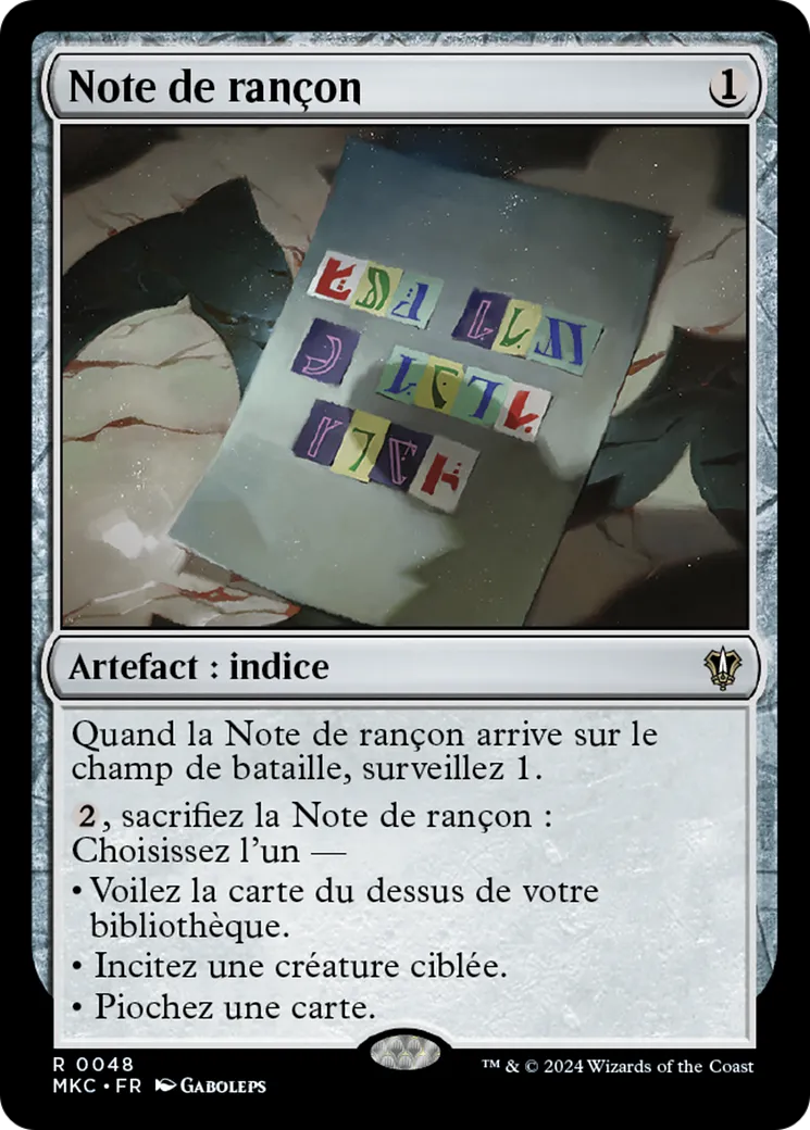 Note de rançon — Murders at Karlov Manor Commander — Magic: The Gathering