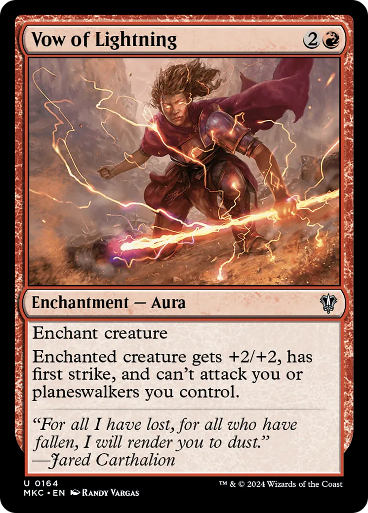 Vow of Lightning — Murders at Karlov Manor Commander — Magic: The Gathering